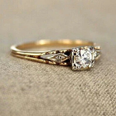 Bague en Or Fin avec Zirconia Vintage