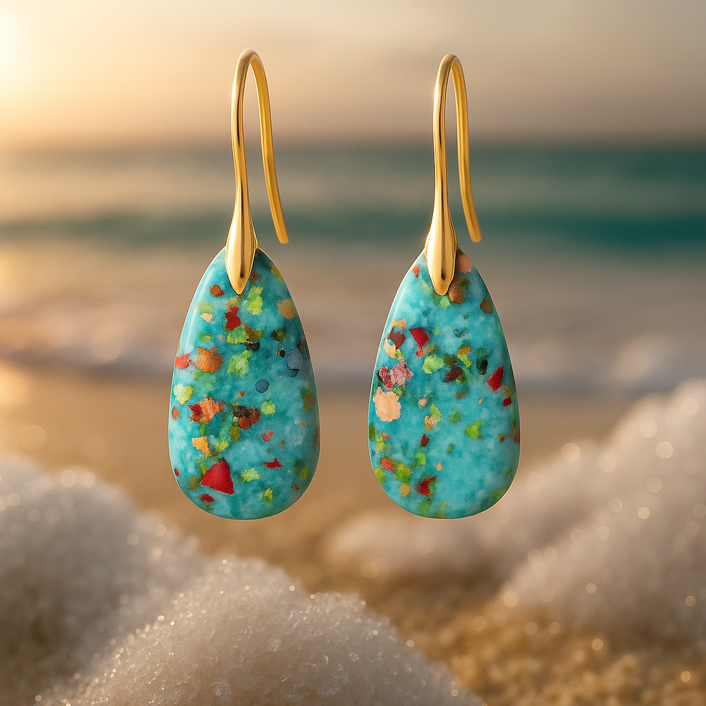 Serenea – Boucles d'oreilles en corail turquoise