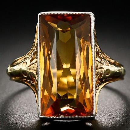 Bague en verre orange