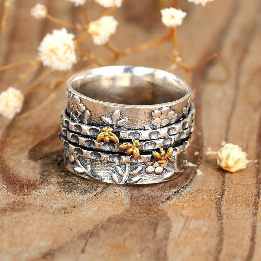 Bague Petite Abeille Fleurie