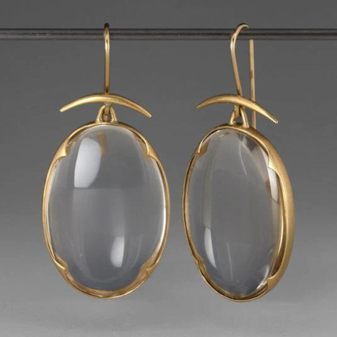 Boucles d'oreilles vintage en cristal et or