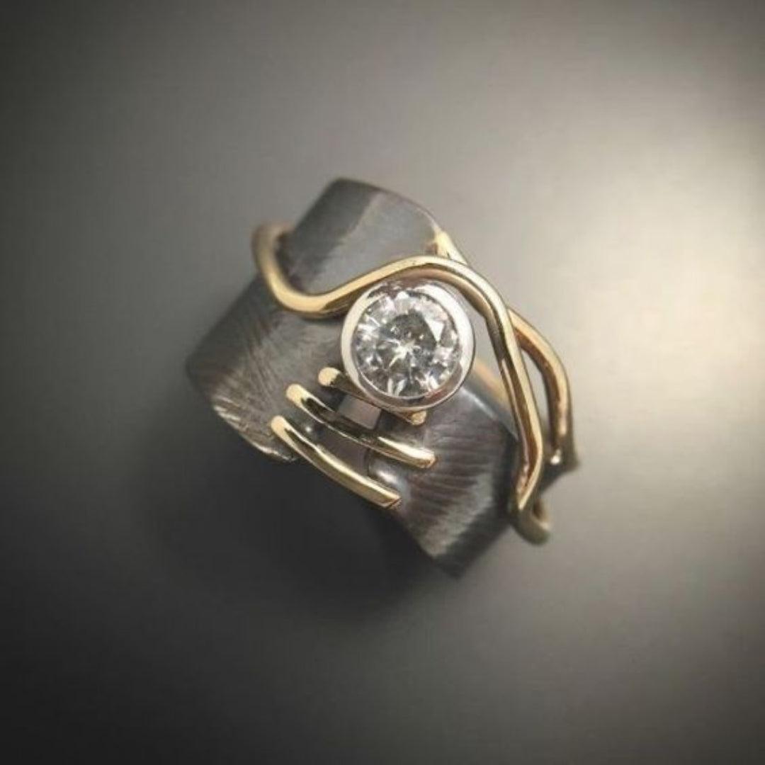 Bague Vintage Sombre avec Zirconia