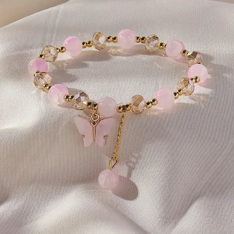 Bracelet Élastique En Perles Papillon Magnifique