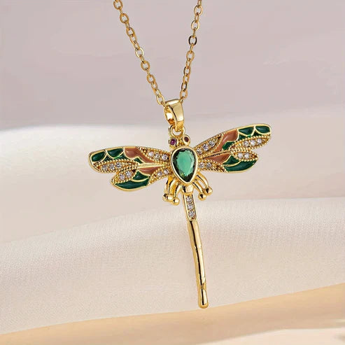 Collier Rêves d'Or de Libellule Dansante