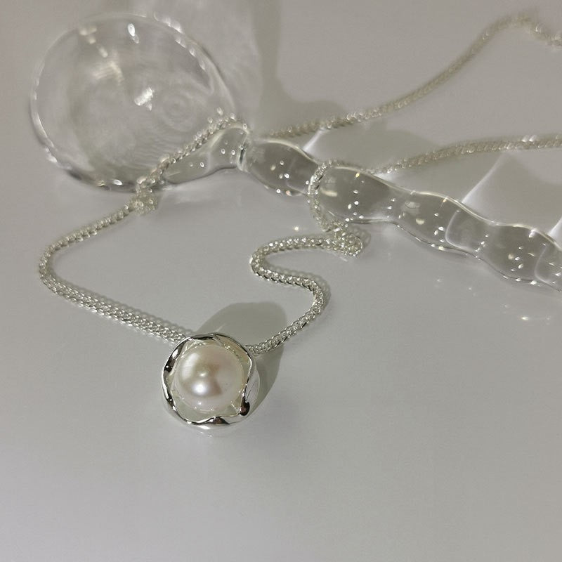 Collier pendentif en cristal intemporel en argent