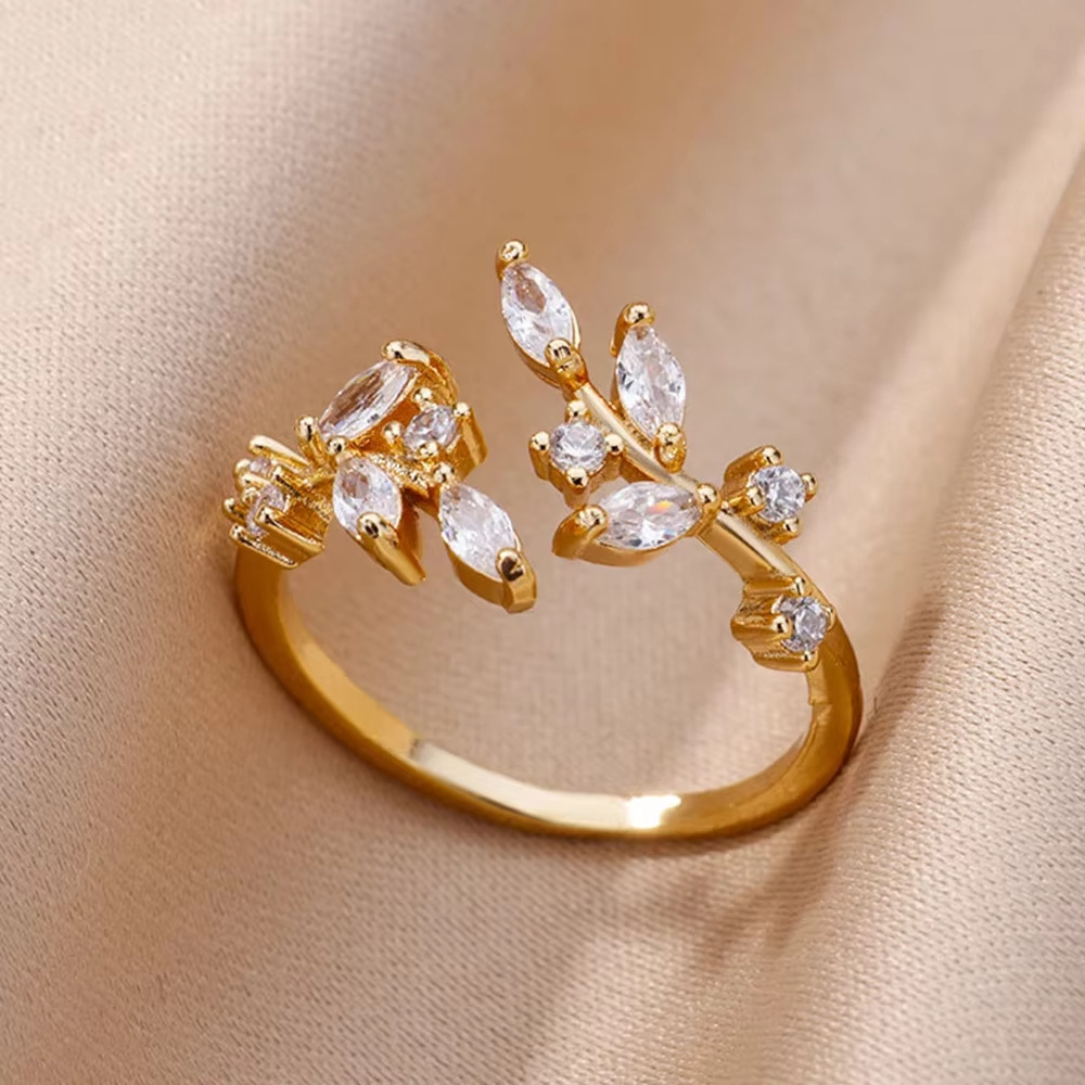 Bague en Or à Feuille Ouverte