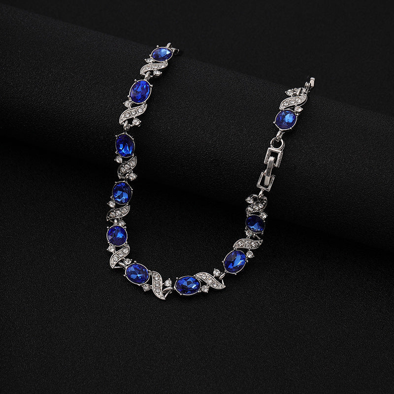 Bracelet en Argent Saphir Floral