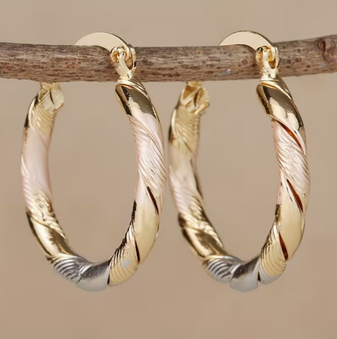 Boucles d'Oreilles Créoles Tordues Twilight Harmony