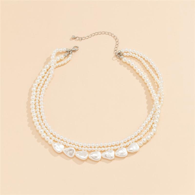 Collier en Pierre Blanche et Perle en Or