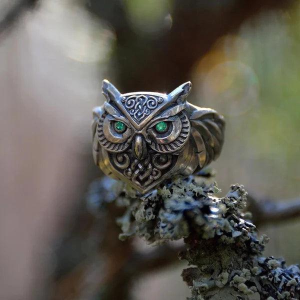 Bague Hibou Émeraude