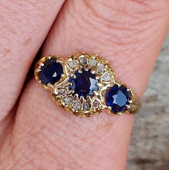 Bague Vintage Blauer Starlight Zirconia