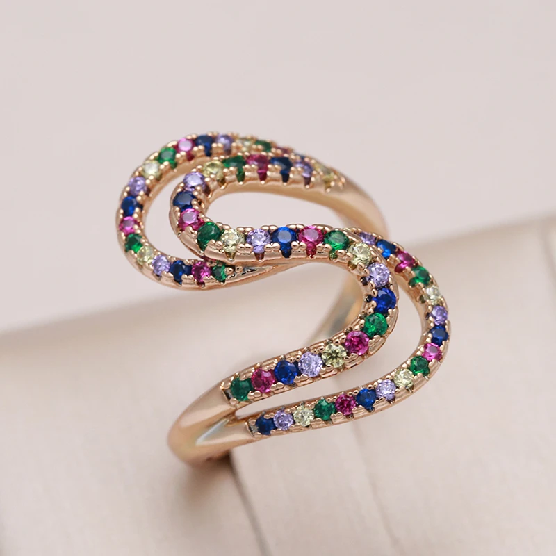 Bague élégante en zirconia coloré