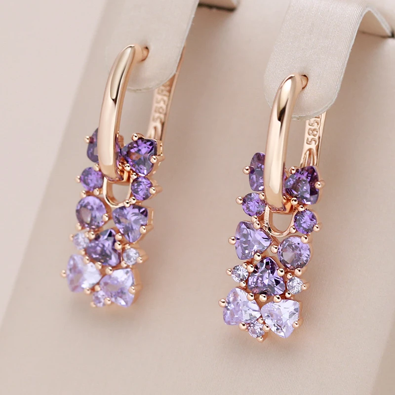 Boucles d'oreilles Élégantes Mauve