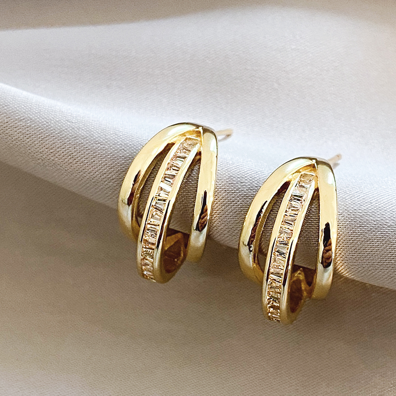 Boucles d'oreilles Triple Tire en Or