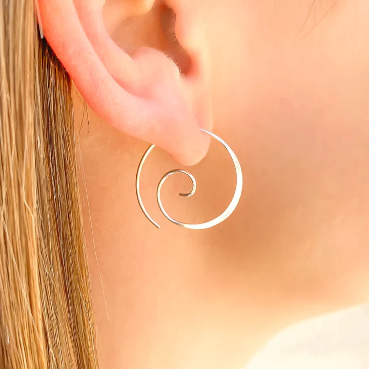 Boucles d'oreilles spirales en argent vintage