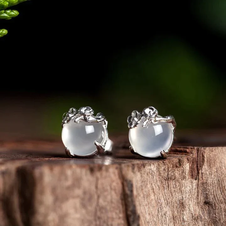 Boucles d'oreilles en cristal de lune vintage