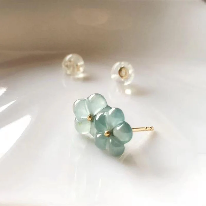 Boucles d'oreilles vintage en cristal turquoise en forme de fleur