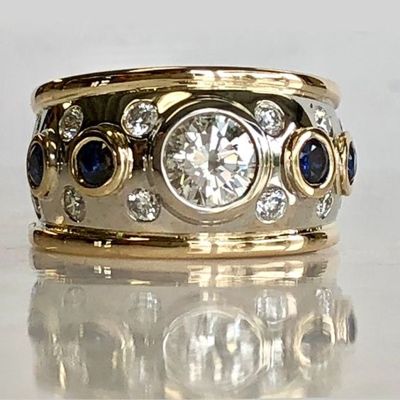 Bague en zirconia doré vintage