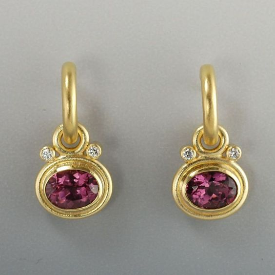 Boucles d'oreilles en zirconium grenat vintage