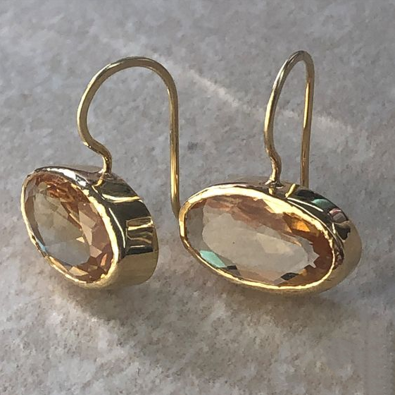 Boucles d'oreilles en cristal vintage en or