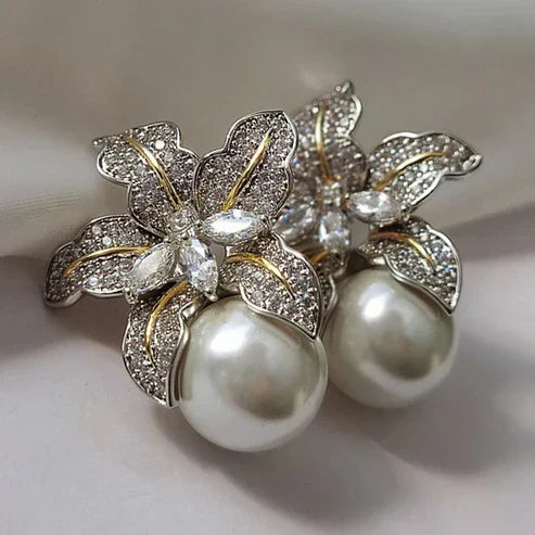 Boucles d'oreilles en perles de fleurs exquises