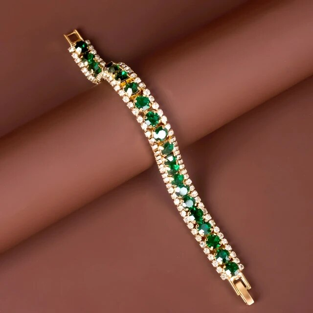 Bracelet vert doré
