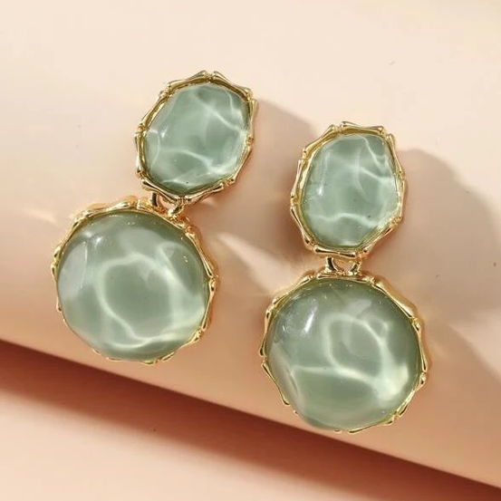 Boucles d'oreilles vintage vertes