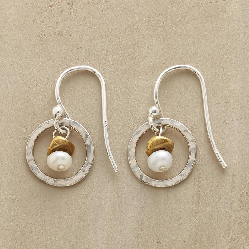 Boucles d'oreilles vintage rondes en argent et perles