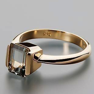 Bague en Or en Verre Carré