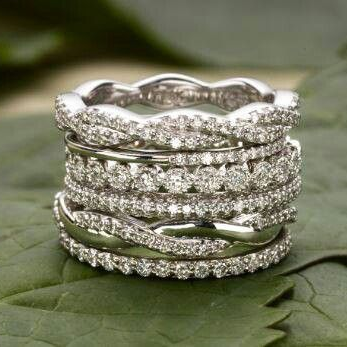 Bague en Zirconium Vintage Superposée