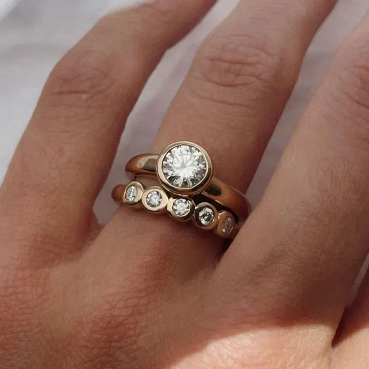 Ensemble de Bagues en Zirconium Vintage