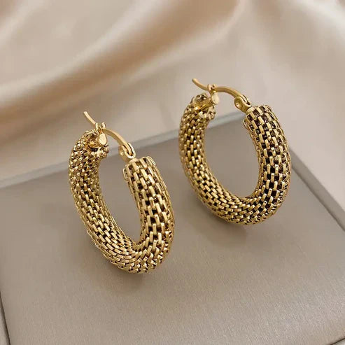 Boucles d'oreilles créoles en échelle dorée