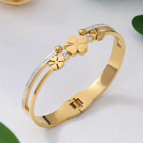 Bracelet en or Clover ouvert