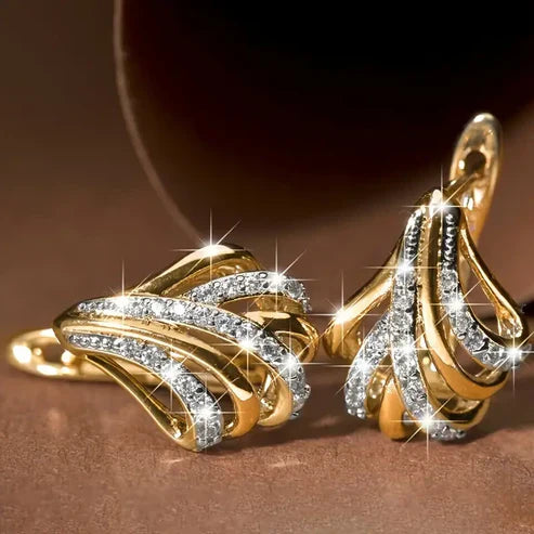 Boucles d'oreilles irrégulières en or brillant élégant