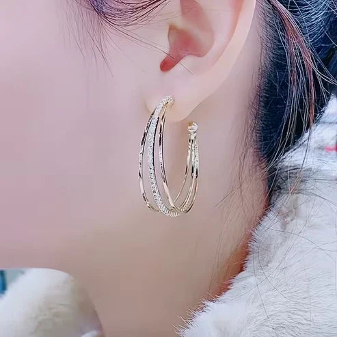 Boucles d'oreilles en forme de cerceau brillantes