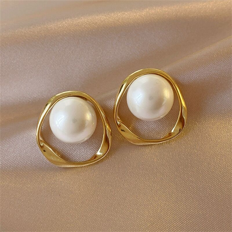 Boucles d'oreilles en perles dorées