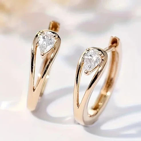 Boucles d'oreilles en zirconium doré