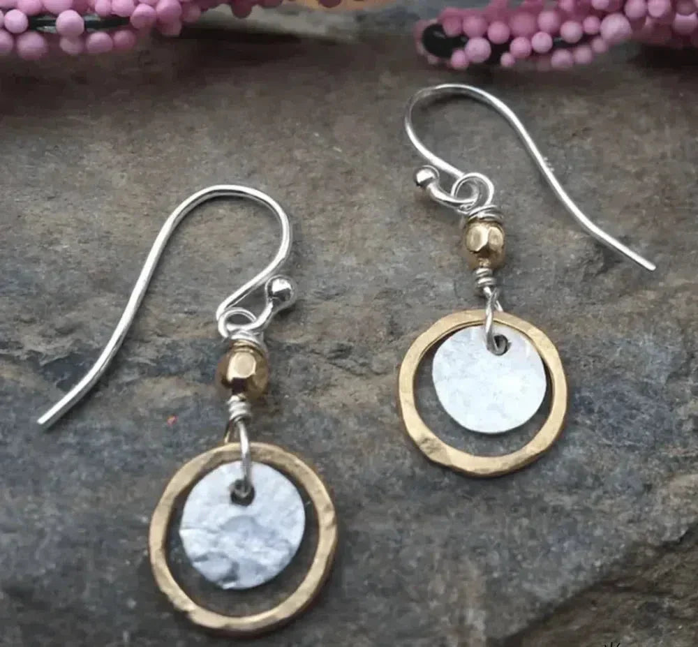 Boucles d'oreilles vintage en or et argent