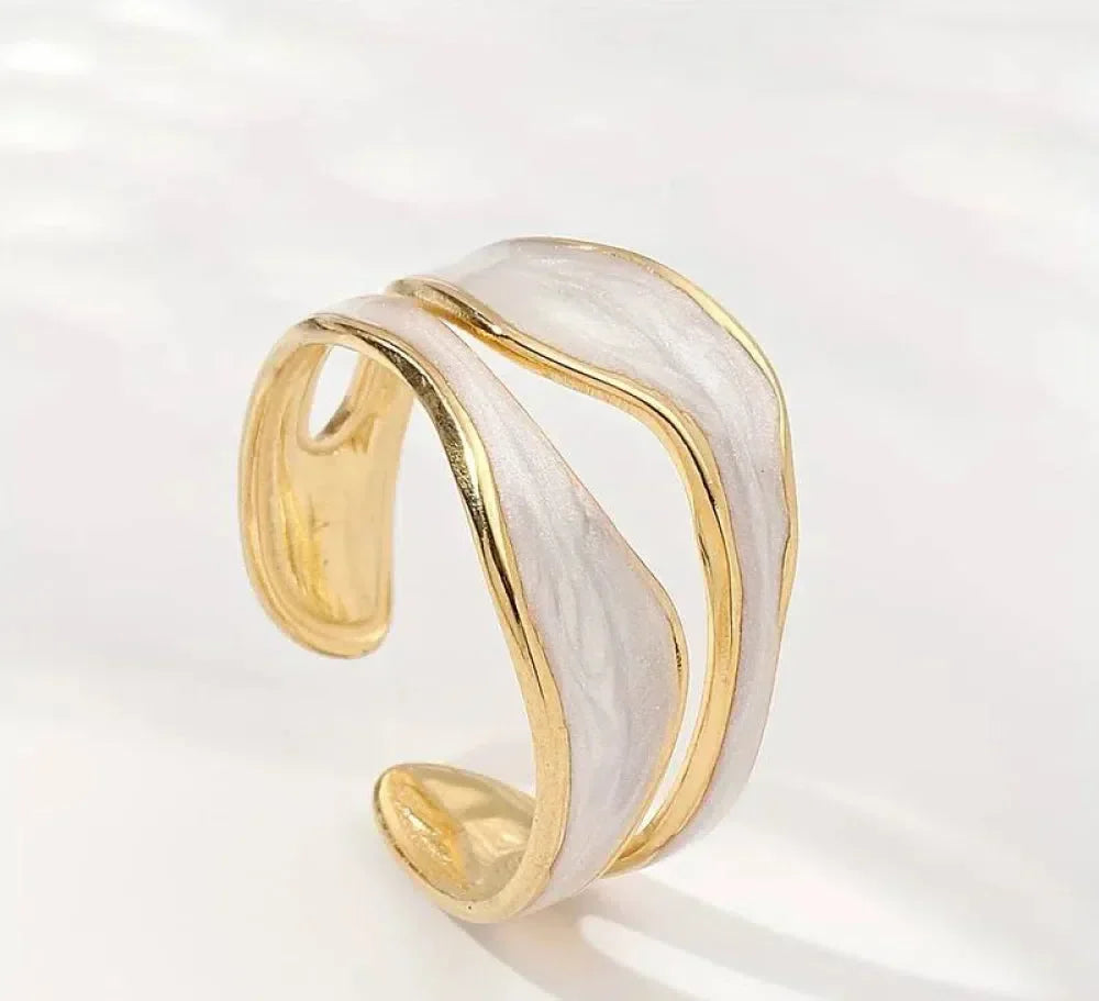 Bague vintage en or blanc