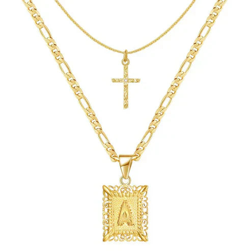 Ensemble de Colliers avec Initiales Croisées