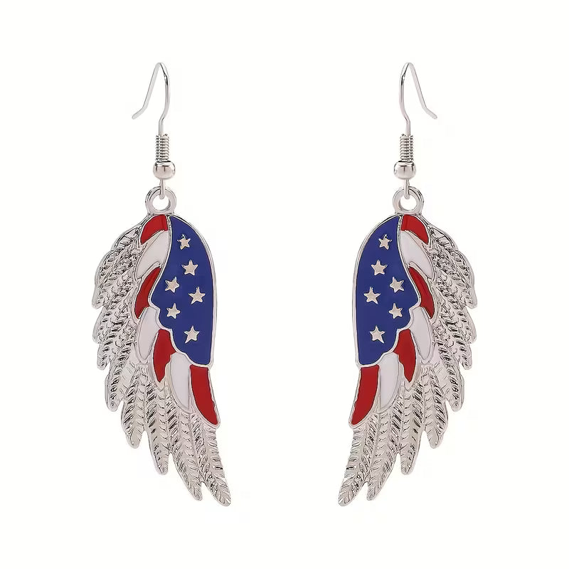 Boucles d'oreilles pendantes des Ailes de la Liberté Éternelle