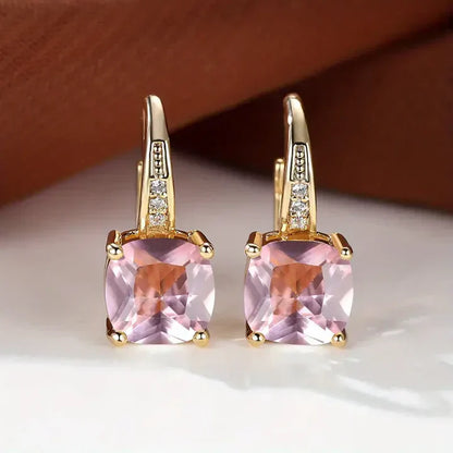 Boucles d'oreilles créoles en or avec pierres précieuses mystiques
