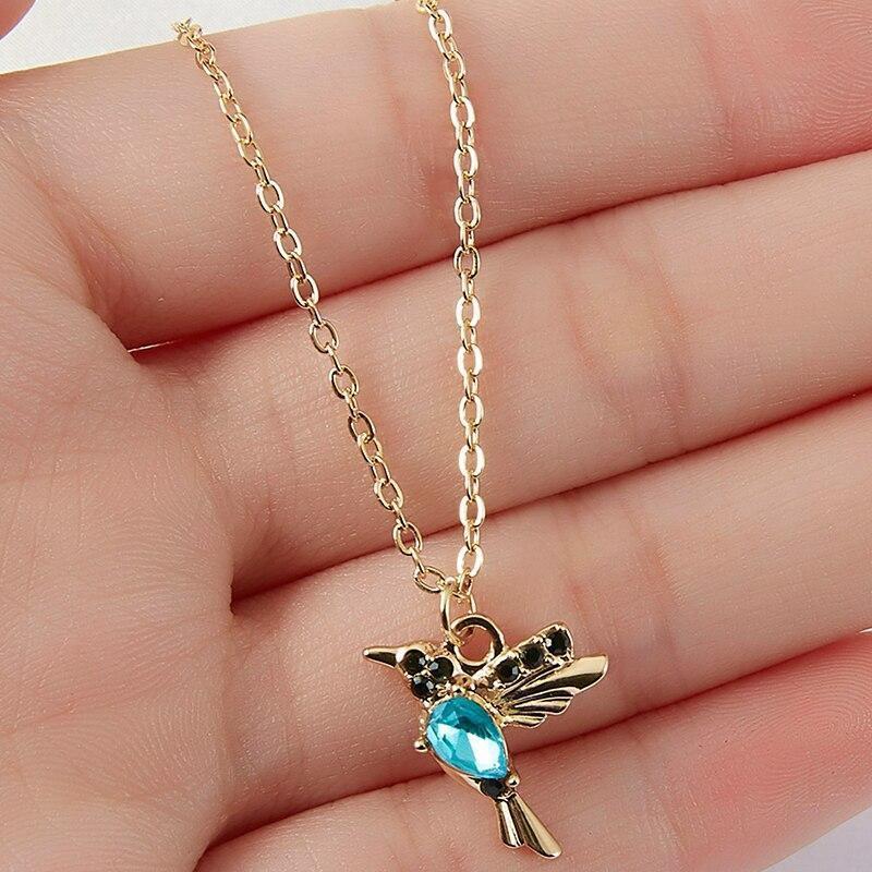 Collier Colibri avec Émail et Dioxyde de Zirconium
