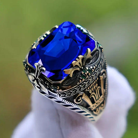 Bague Vintage en Saphir Argenté
