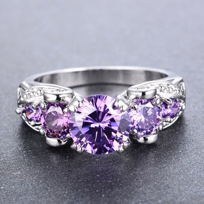 Bague Vintage en Améthyste Argentée