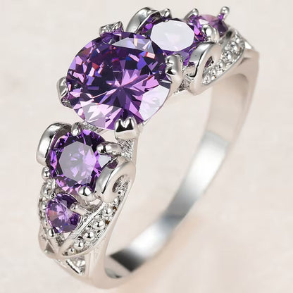 Bague Vintage en Améthyste Argentée