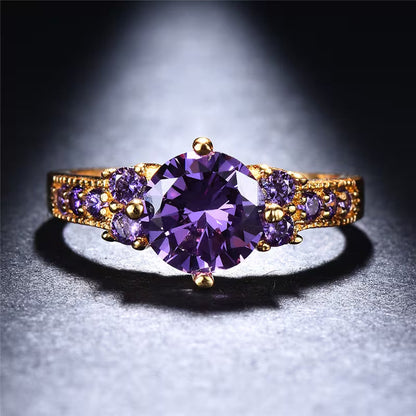 Bague en Améthyste Dorée