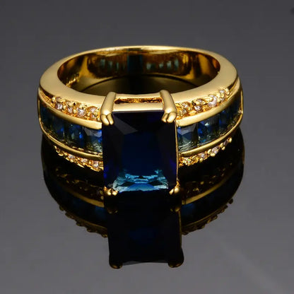 Bague en Or avec Saphir Taillé en Carré