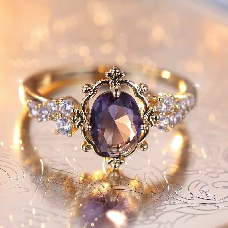 Bague Princesse en Or et Améthyste