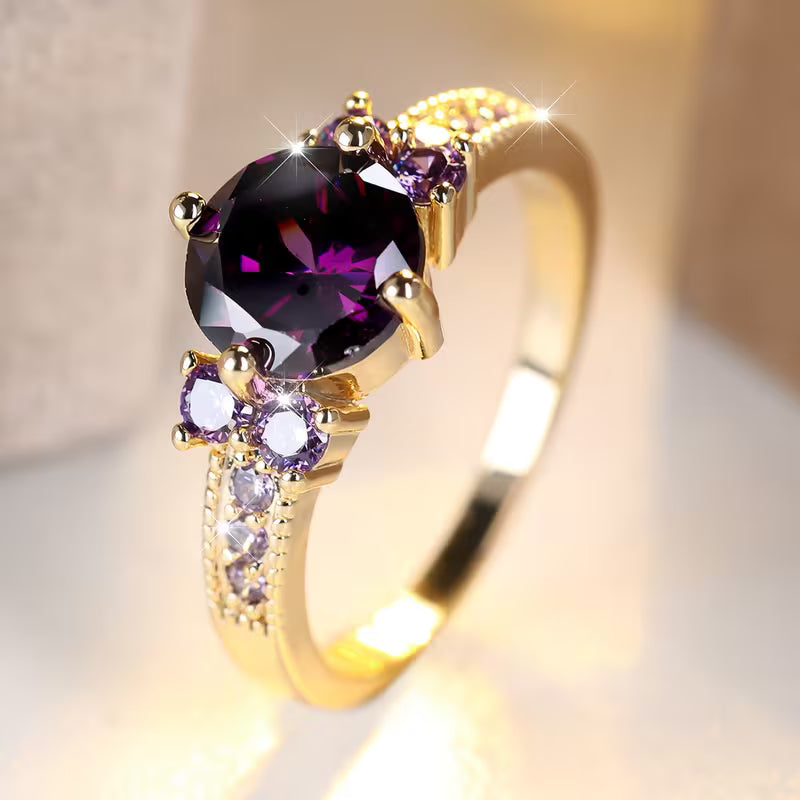 Bague Accent Améthyste Or